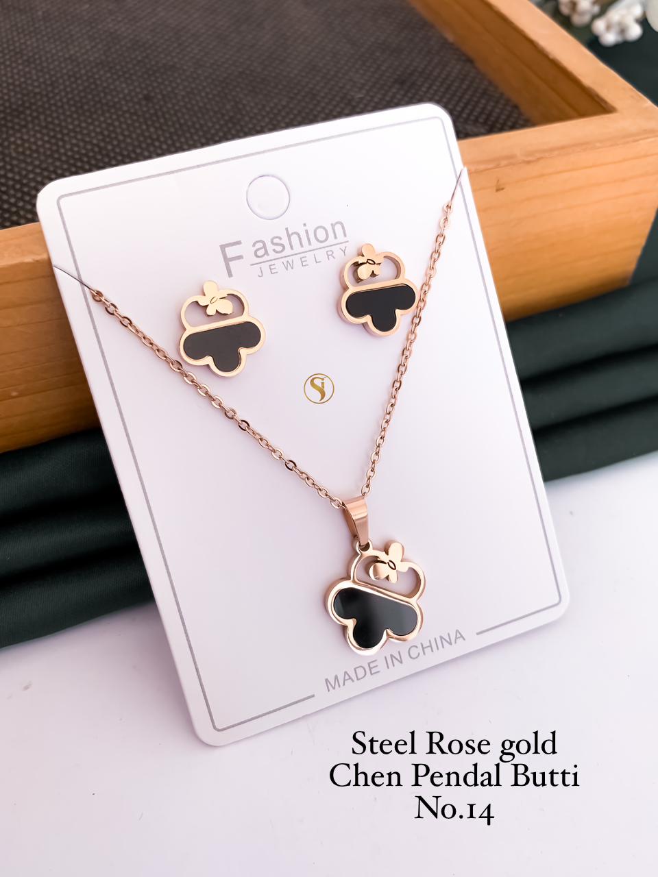 Steel Designer Rose Gold Chain Pendal Butti Manufacturers
